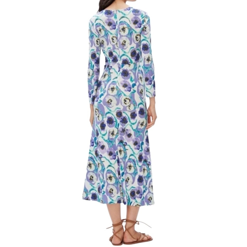 Diane von Furstenberg Timmy Watercolor Floral Midi Dress Large - Picture 2 of 11